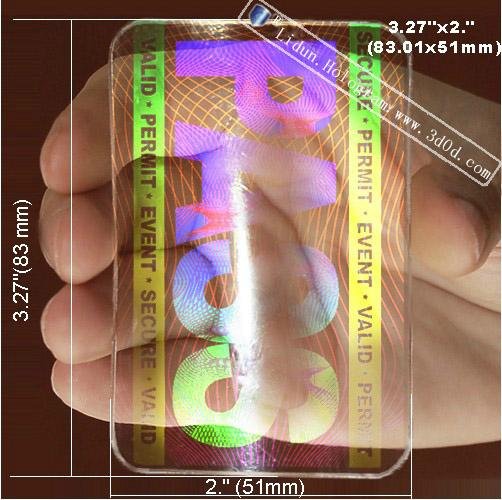 Supply 3d security plastic business hologram card 3