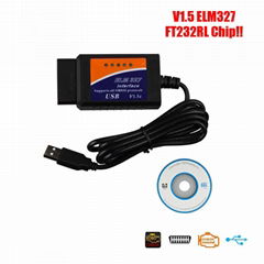 ELM327 USB Interface OBDII OBD2 Diagnostic Auto Car Scanner Tool Cable V1.5 ep