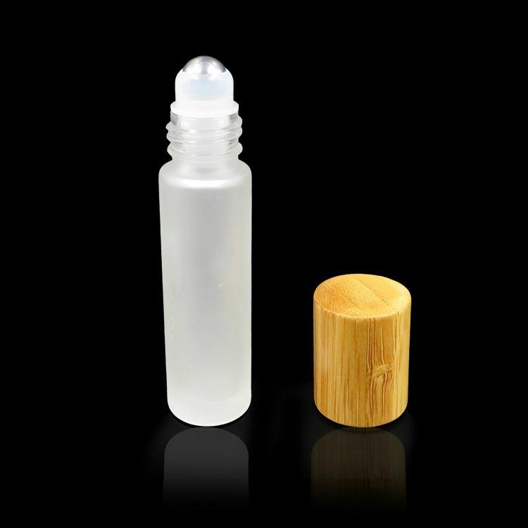 amber frost roll on glass bottle with bamboo lid