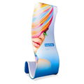 Fabric grahpic with aluminum frame snake shaped display stand