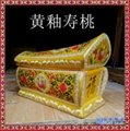 景德镇全手工彩绘陶瓷描金龙纹棺