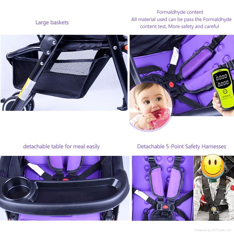 High Seat  2pc  Single  Detachable  Baby  Stroller   4