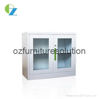 Half height Glass swing door steel cupboard