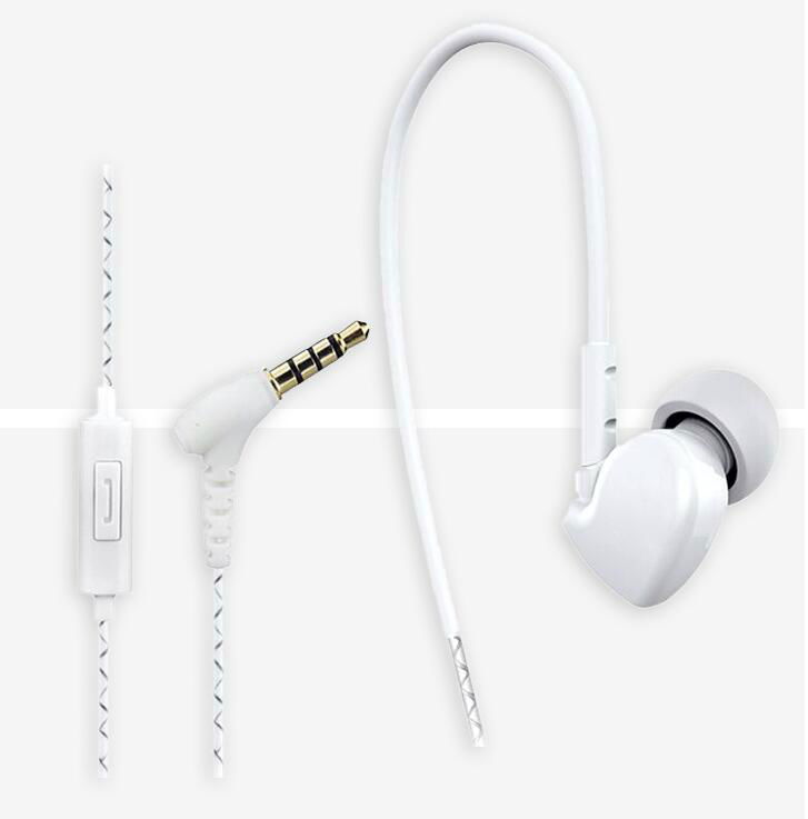 Light Weight Handsfree Sports Earphone with Mic and Ear-Hook