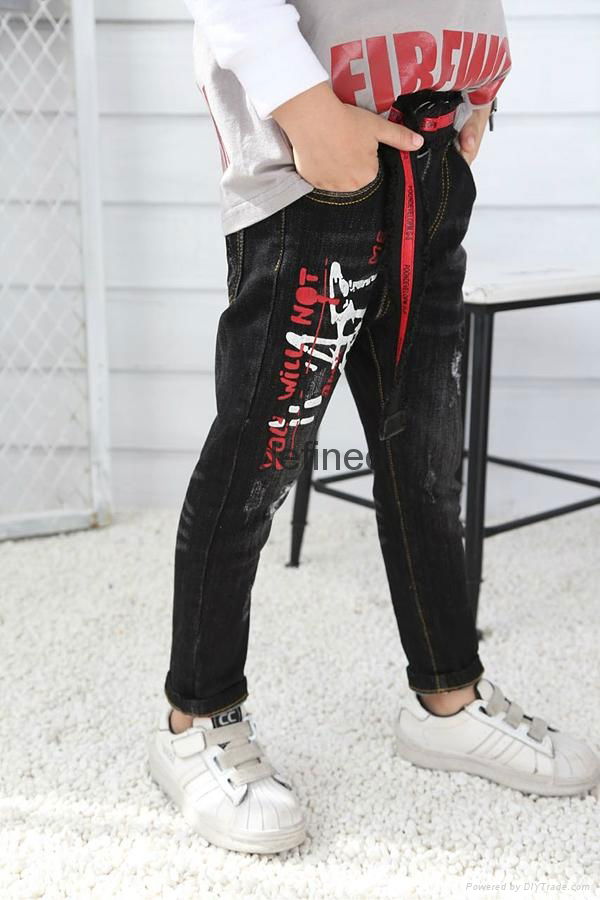Hot Selling Boys Jeans Kids Straight Trousers Wholesale 2