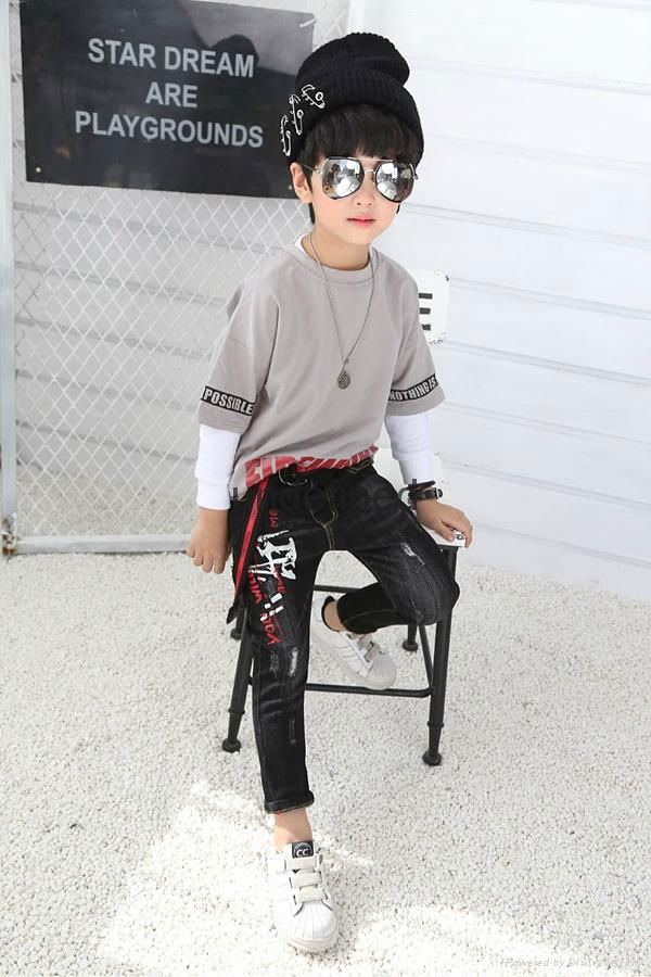 Hot Selling Boys Jeans Kids Straight Trousers Wholesale 4