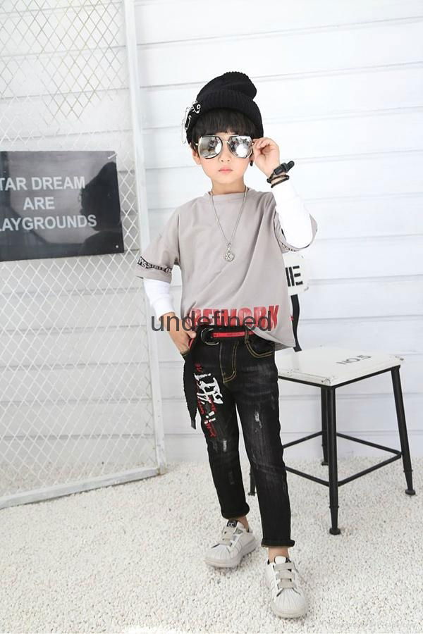 Hot Selling Boys Jeans Kids Straight Trousers Wholesale 5