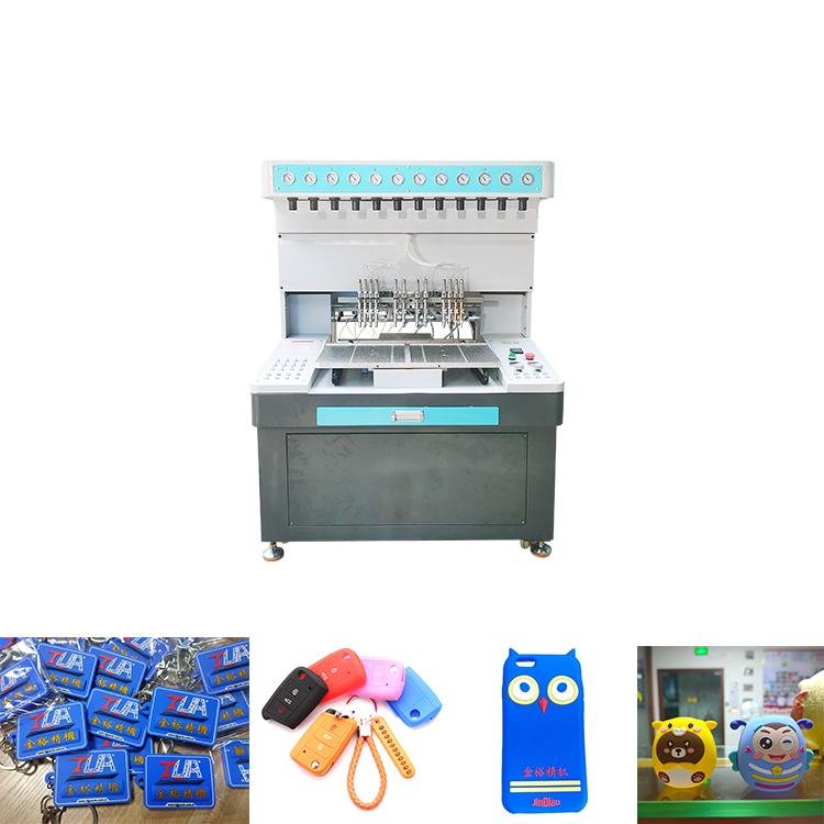 jinyu automatic glue dispenser machine for rubber logo patches 2