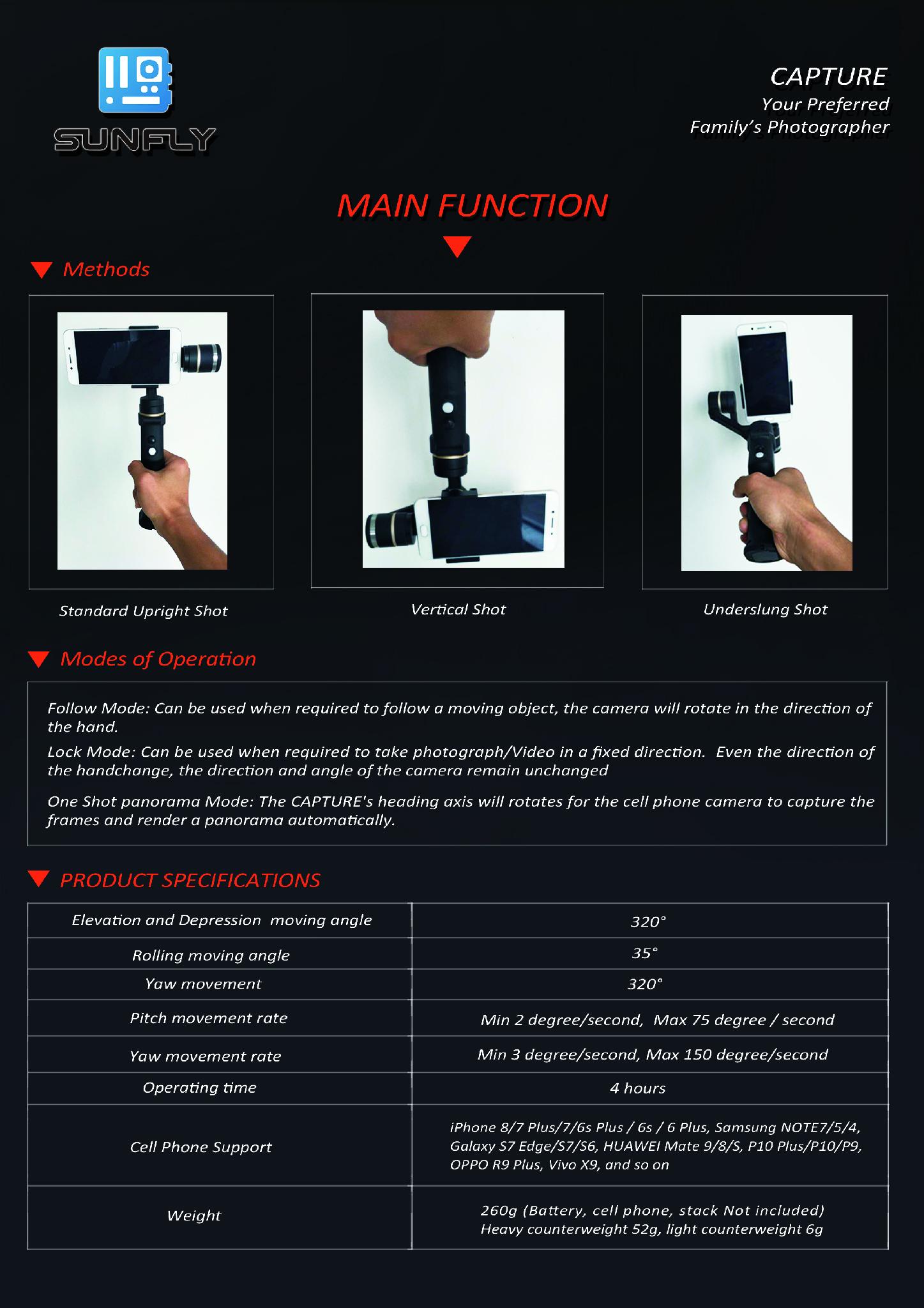 OEM Available 3 Axis Handheld Stabilizing Gimbal  5