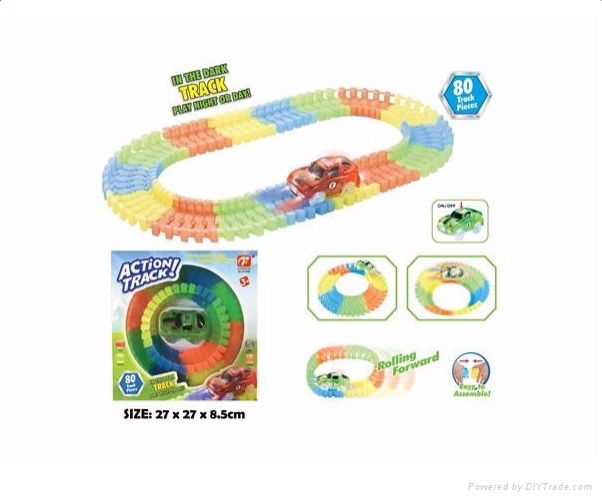 2017 glow in dark race track magic tracks car toys