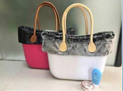 China wholesale new arrival fashion eva bags for woman with fur