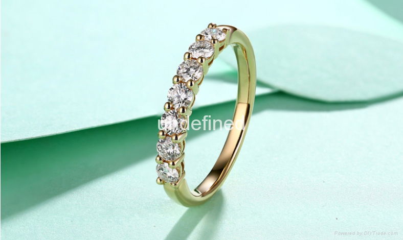 14K gold moissanite engagement ring wedding band 2