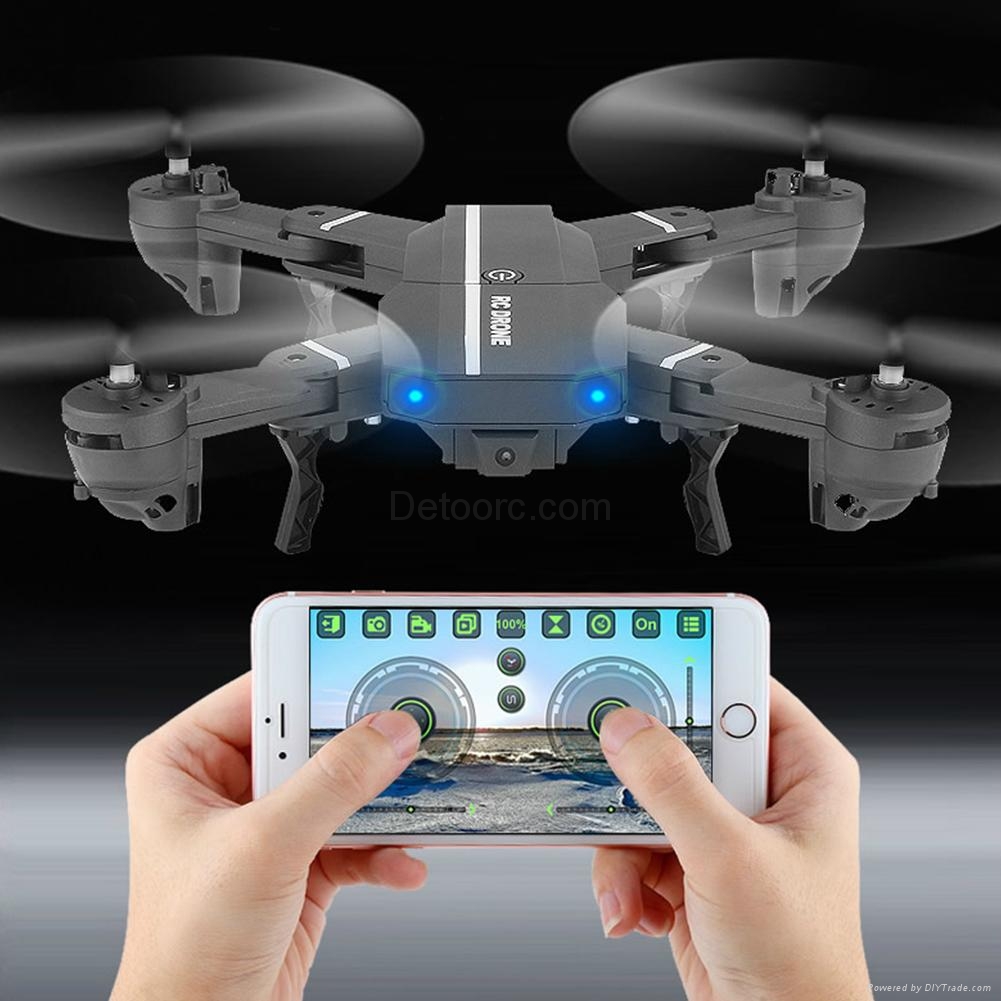 Portable Black FPV HD Drone Foldable Pocket RC Quadcopter With wifi