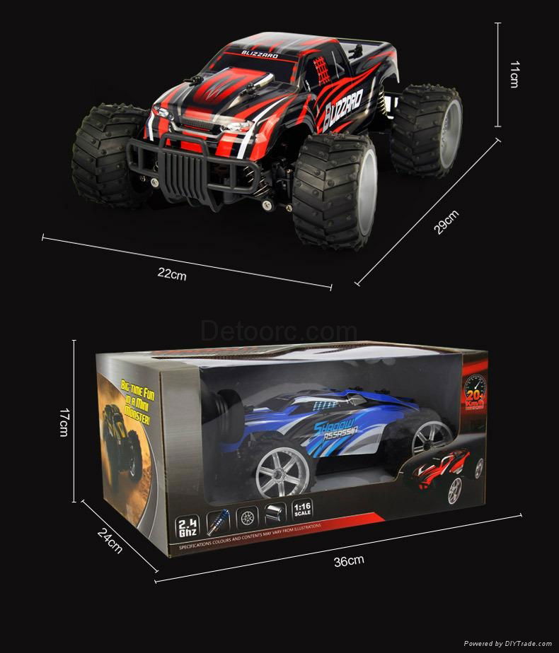 RC Racing high speed car toys 1:16 RC Car Monster Trunk Off-Road Vehicles E car  5