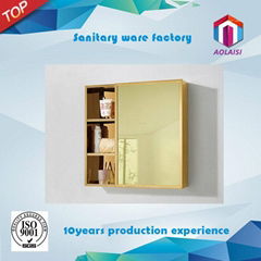 AL-040 Aolaisi Foshan Luxurious Rosed Golden Bathroom dressing mirror cabient