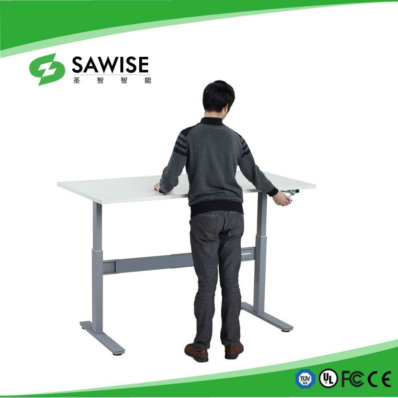Manual height adjustable sit stand office desk 5