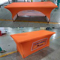 Customizing Logo Stretchy Promotional Spandex Table Covers with Elastic rubber p