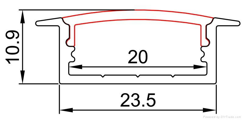 Housing led aluminium profiles used In the mall hall shoes shop led strip light 2