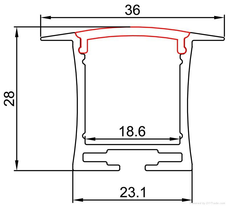 Aluminium Housing profiles Super Slim Deep with Flange 3