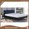 Latest Design Furniture Stunning Faux Leather Soft PU LED Bed 3