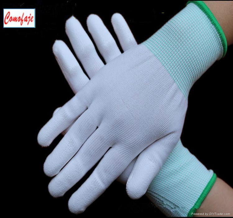 PU Fingertip Coated Gloves Cleanroom Protect Gloves Top Fit Antiskip Gloves
