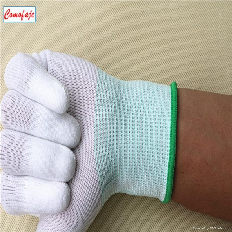 PU Fingertip Coated Gloves Cleanroom Protect Gloves Top Fit Antiskip Gloves 3
