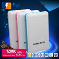 High capacity 10000mah/12000mah mobile charger power banks with LED light 1