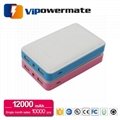 High capacity 10000mah/12000mah mobile charger power banks with LED light 4
