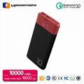 New design leather rohs polymer cell mobile phone power bank charger 10000mah wi 3
