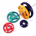 Gym Equipment 3 Hole Frosting Rubber weight Plates 1