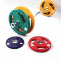 Gym Equipment 3 Hole Frosting Rubber weight Plates 3