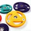 Gym Equipment 3 Hole Frosting Rubber weight Plates 5