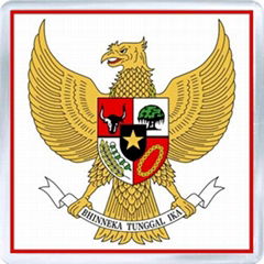 Acrylic Fridge Magnet: Indonesia. Coat of Arms of Indonesia