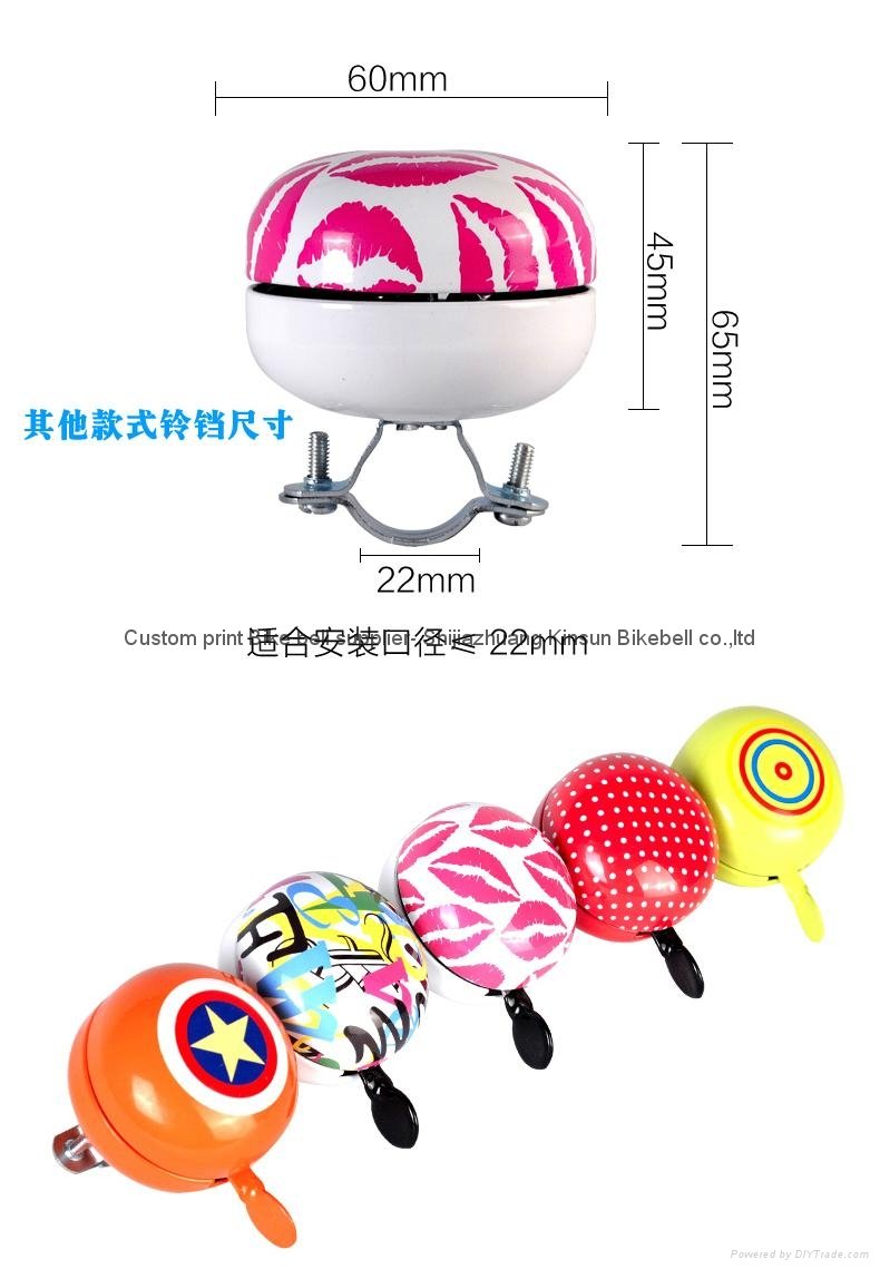 OEM custom logo 80mm Ding Dong bicycle bells of assorted color 3