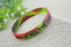 Promotional Embossed Printed Silicone Wristbands