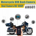 HFK HM601 IP67 waterproof motorcycle dash dvr camera with dual 1080P HD camera 1