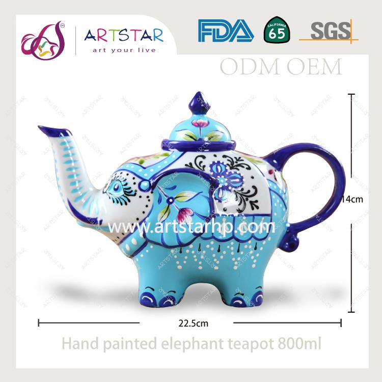 artstar hand painted personalized ceramic porcelain elephant teapot