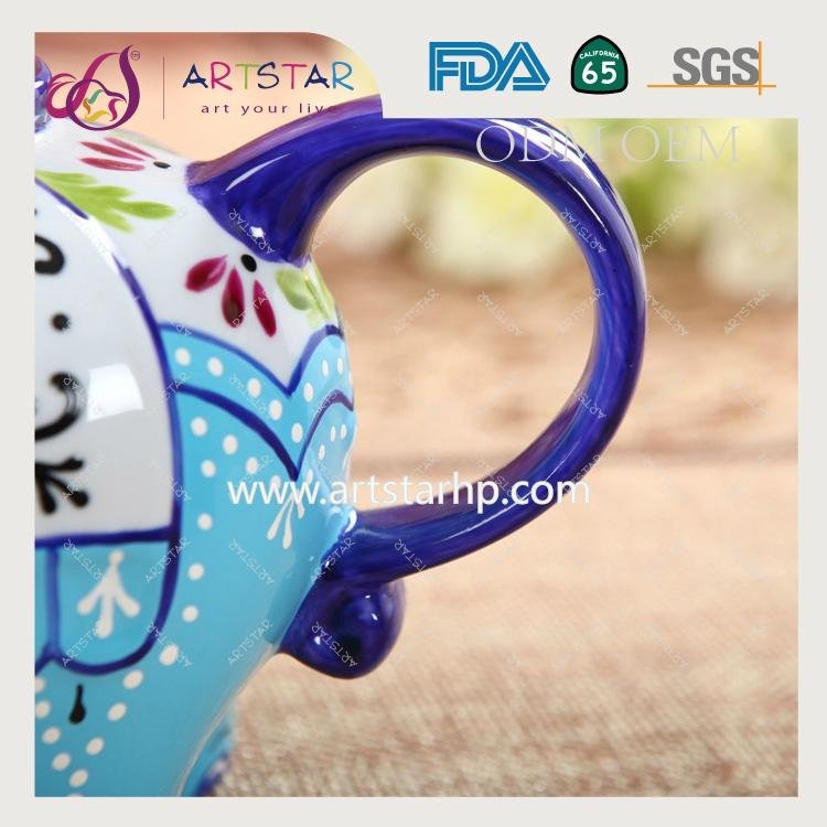 artstar hand painted personalized ceramic porcelain elephant teapot 3