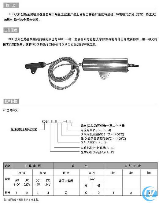  光纖式熱金屬檢測器KDG 2