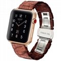 工廠直銷適用於外貿Apple watch蘋果華為黑檀木紅檀木質木頭表帶 4