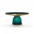 Modern fashion design round glass bell coffee table replica for home furniture