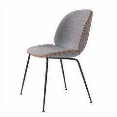 Upholstered velvet metal base replica gubi beetle dining chair by gamfratesi