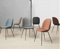 Upholstered velvet metal base replica gubi beetle dining chair by gamfratesi 2