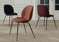 Upholstered velvet metal base replica gubi beetle dining chair by gamfratesi