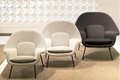 Mid-century Fiberglass Frame Wool Upholstery Eero Saarinen Womb Lounge Chair 