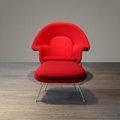 Mid-century Fiberglass Frame Wool Upholstery Eero Saarinen Womb Lounge Chair  13
