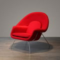 Mid-century Fiberglass Frame Wool Upholstery Eero Saarinen Womb Lounge Chair 