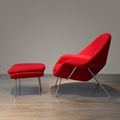 Mid-century Fiberglass Frame Wool Upholstery Eero Saarinen Womb Lounge Chair  14
