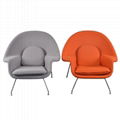 Mid-century Fiberglass Frame Wool Upholstery Eero Saarinen Womb Lounge Chair  2