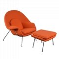 Mid-century Fiberglass Frame Wool Upholstery Eero Saarinen Womb Lounge Chair  15